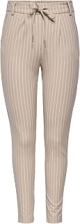Only Women's Onlpoptrash Easy Rush Stripe PNT Noos Trousers XL / 34L Humus 2