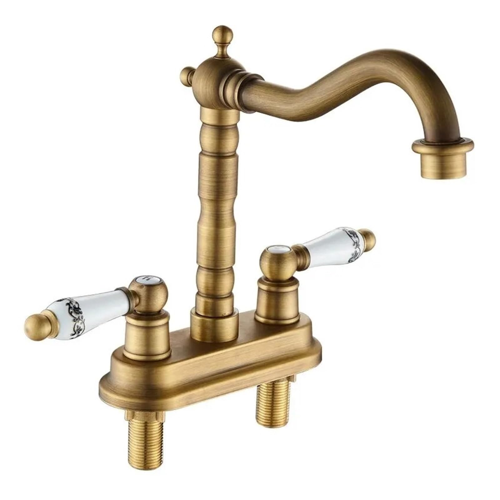 Grifo de lavabo de baño de alta gama en bronce y doble manija EL1201