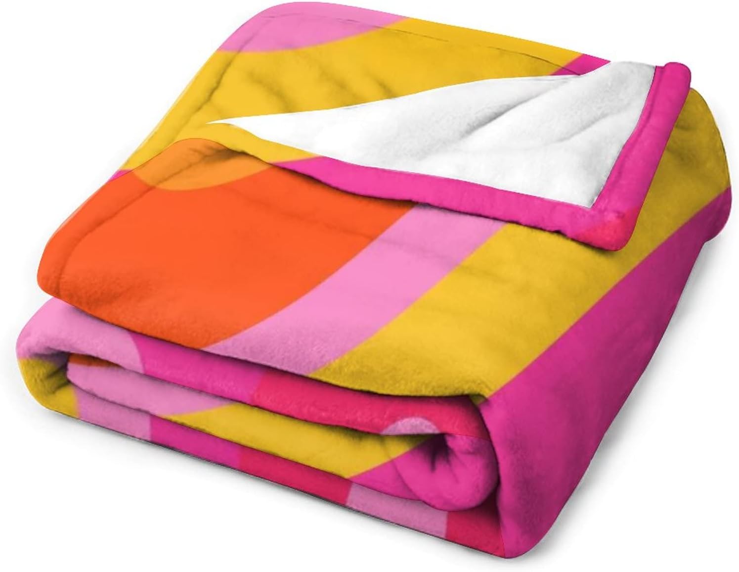 Retro 70S Pink and Orange Swirls Flannel Fleece Throw Blankets 50"X40" Lightweight Fluffy Winter Fall Blanket Cozy Soft Fuzzy Plush Home Decor for Couch Bed Sofa Bedroom Living Room Travel