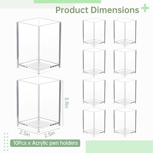 Miniatura 5 de CDOKY 10 soportes acrílicos para bolígrafos, soportes transparentes para brochas de maquillaje, organizadores de lápices transparentes, organizador