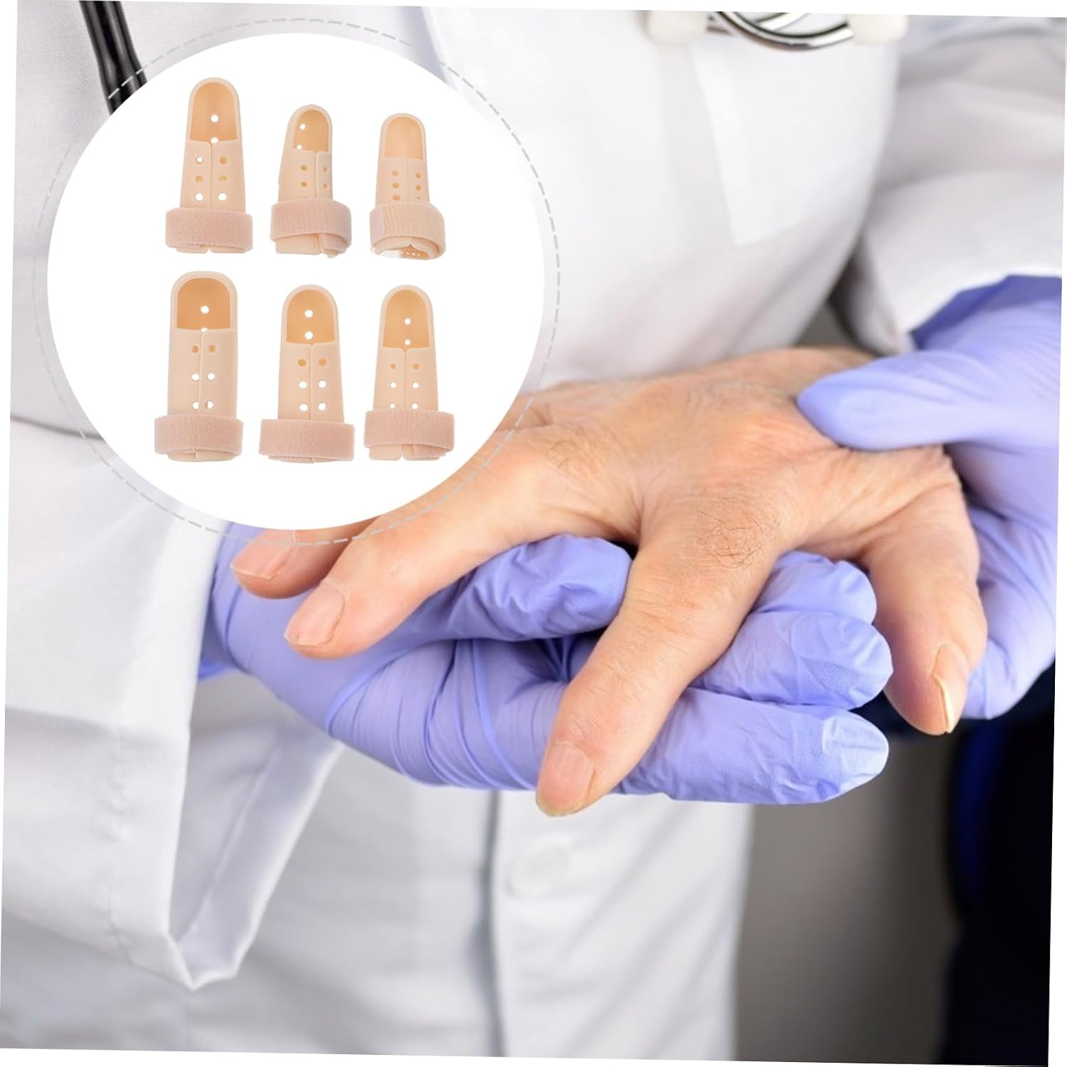 KOMBIUDA 6 Pcs Finger Splint Support Brace Corrector for Deformities