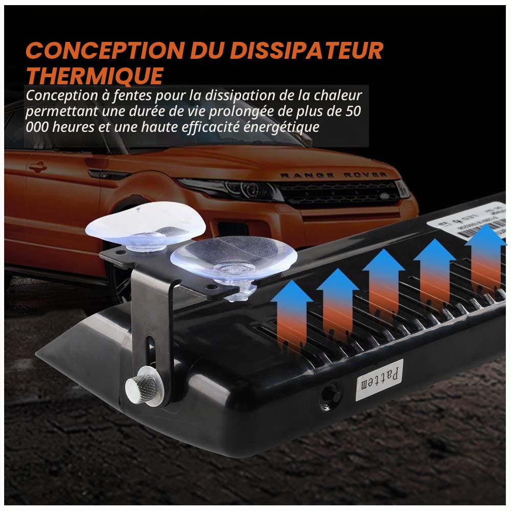 Lumière Stroboscopique,Lumière d'avertissement de flash de fréquence Utilisation dans pare-brise/tableau de bord/flash d'urgence 12V 12 LED avec ventouse, Rouge Bleu