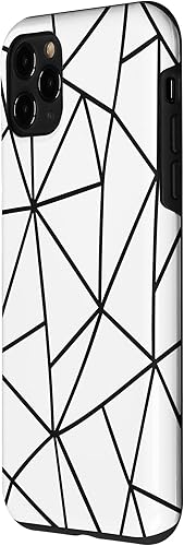 Miniatura 2 de Funda gráfica con diseño de líneas geométricas para iPhone 11 Pro, color blanco y negro