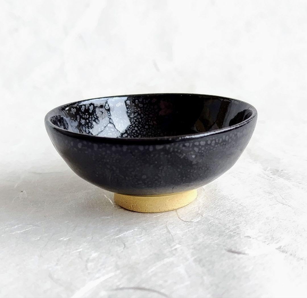 Oil Droplets Tenmoku and Persimmon Glaze, 2 Piece Drinking Glass (Yasutaka Shimizu and Hara Kiyoshi)