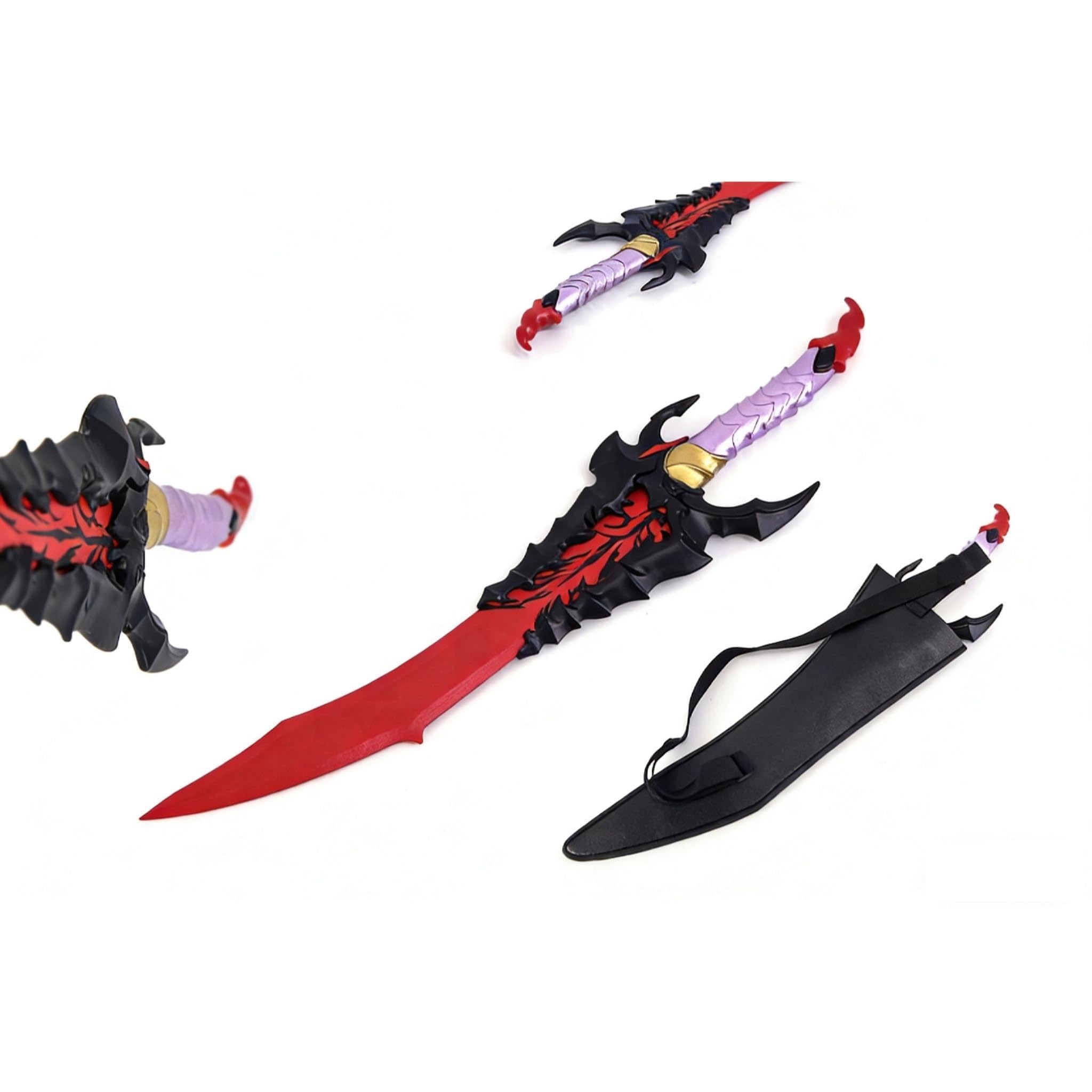 Next Level Cosplay Prop Replica Solo Leveling Kamish's Wrath Dagger Wooden with Sheath