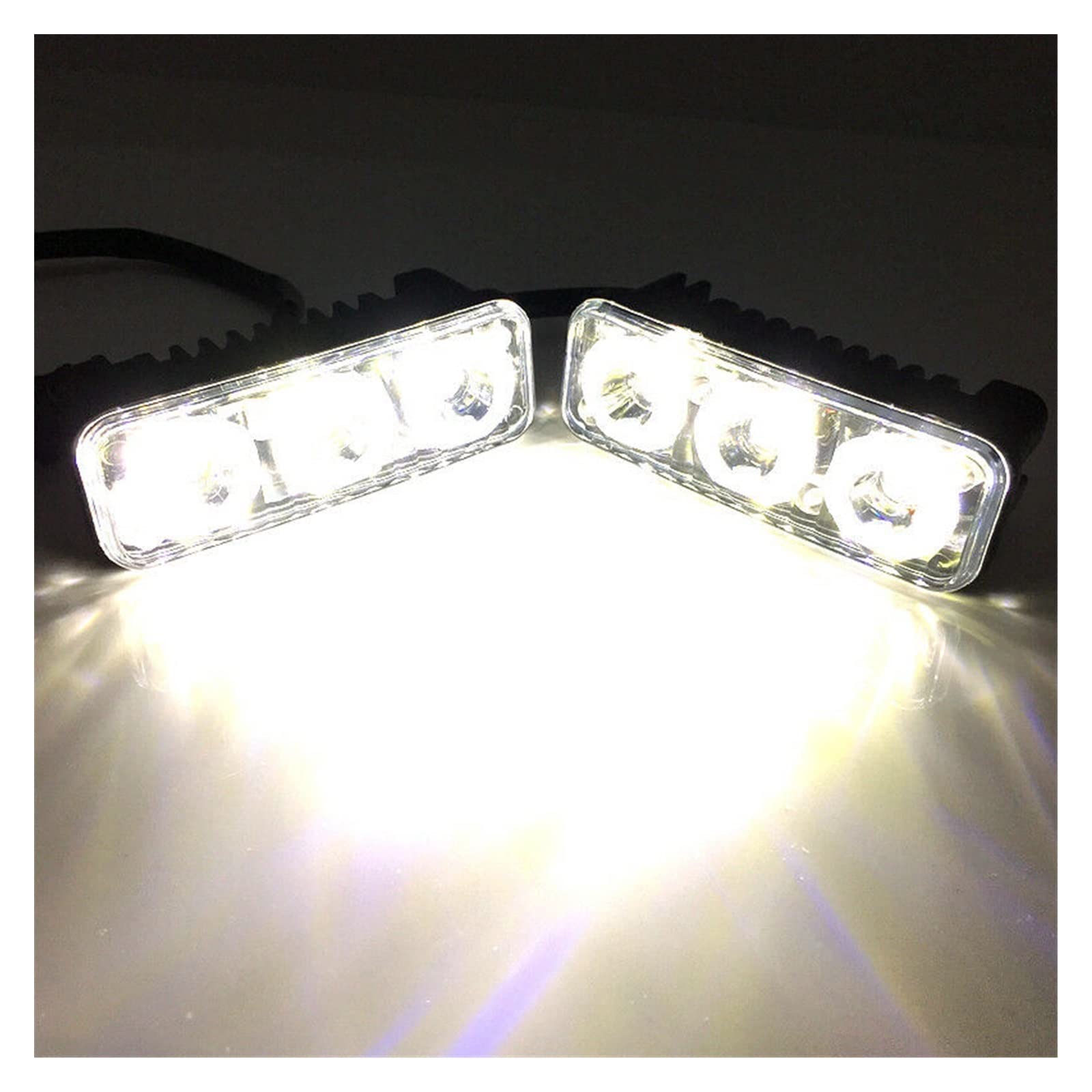 Blocchi luci antinebbia 2x 3LED Car DRL Daytime Running Light Super White Fendinebbia Ad Alta Potenza Car DC Lens Con Fendinebbia