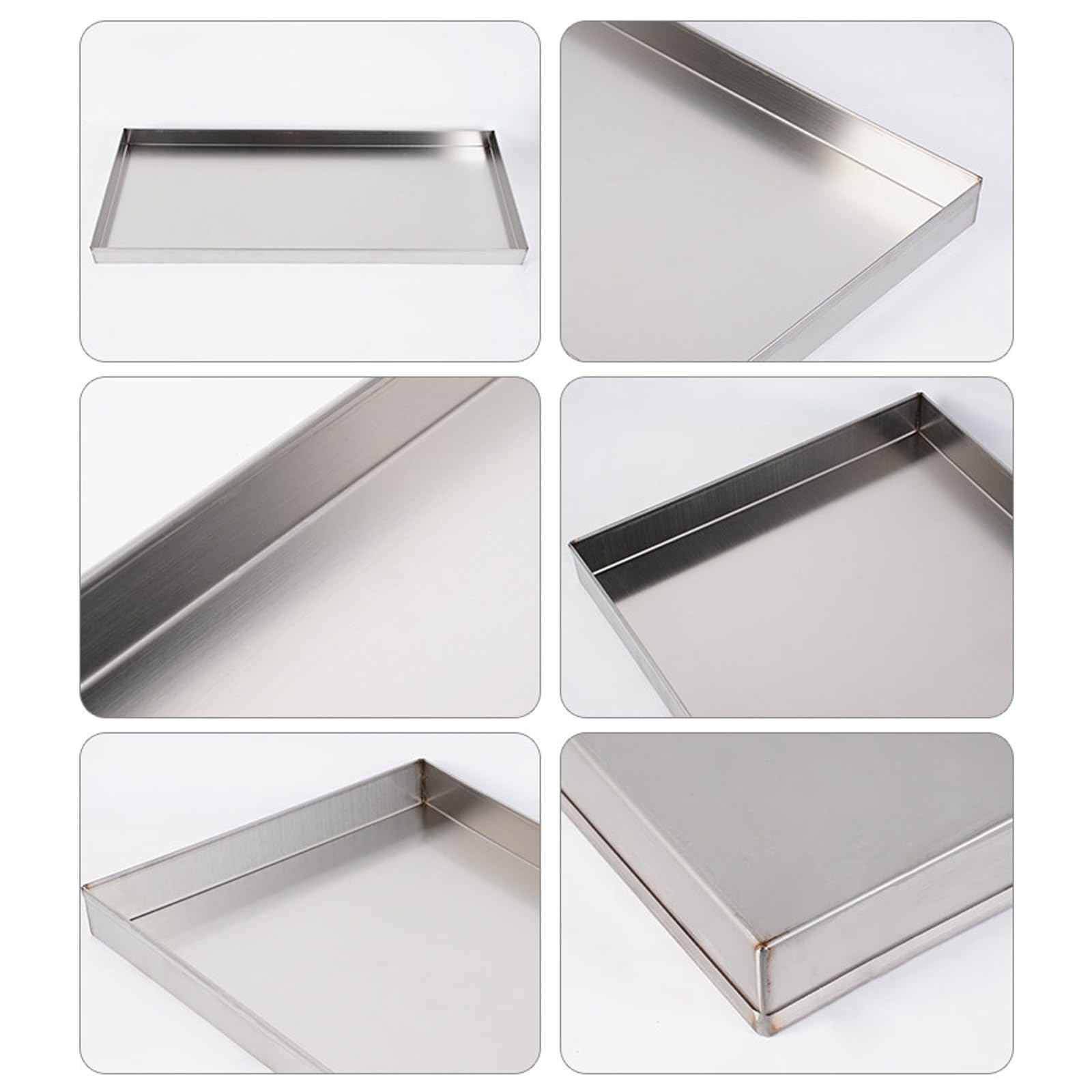Recogedor Aceite Coche, Acero Inoxidable 304, Sin Salida de Drenaje, Fabricada Mediante Soldadura Integral(40x30x5cm/15x12x2in)