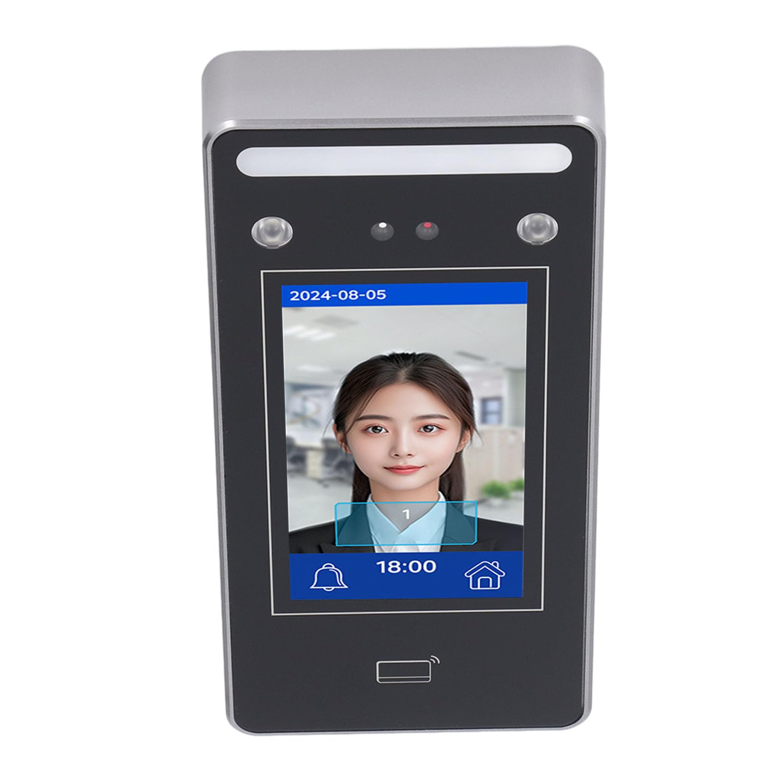 AI Macchina di Frequenza del Riconoscimento Facciale | 0,2S Verifica Rapida e a Doppia Fotocamera | 500 Capacità della Carta Facciale/500 | 4.3 touchscreen | per il Controllo