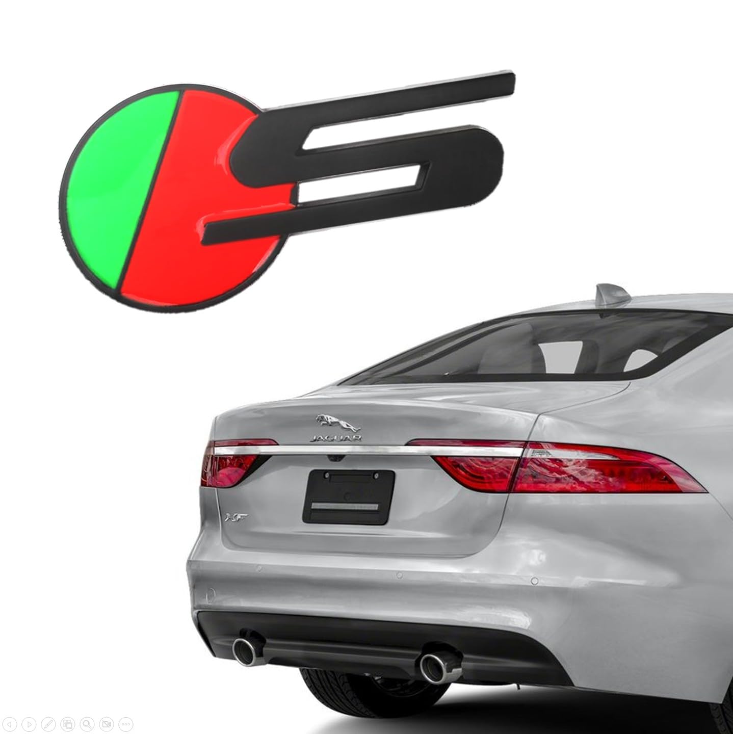 R-Dynamic Sports 3D Badge,Car Body Trunk Fender Front Grille R-Sport R S Emblem Logo Sticker,Special Vechicle Symbol Compatible with Jagvar Accessories(Sports Black)