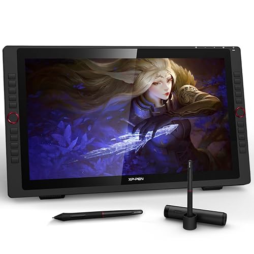 XP-PEN Artist24 Pro Drawing Monitor 24 Inch Pen Display Graphic Monitor QHD 2K Monitor with Two Red Dial Wheels and 20 Express Keys Battery-Free Stylus Tilt Supported 90% Adobe RGB - 24inch - 8192 Levels Pressure
