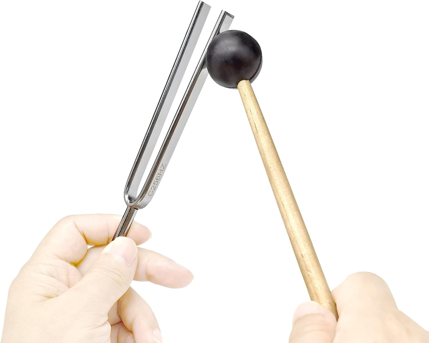 8 Packs Tuning Fork Set With Striking Hammers - Stainless Steel with Hammer (256 Hz (C), 288 Hz (D), 320 Hz (E), 341.3 Hz (F), 384 Hz (G), 426.6 (A), 480 (B), 512 (C)) Sound Healing Vibration Tools
