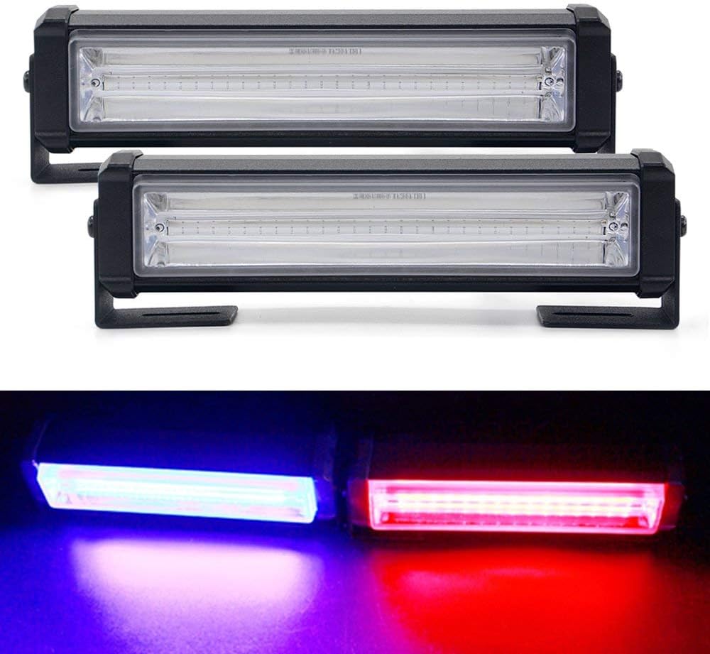 Automaze Car Emergency Strobe Police Light 6" 12V 40w/Pair LED Flasher Warning Beacon Hazard Caution Construction Mini Light Bar for SUV's 4X4 Trucks etc (Red Blue Color)