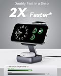 UEQ 3 en 1 Station de recharge sans fil pour les appareils Apple, Chargeur sans fil magnétique pliable rapide de voyage, compatible avec MagSafe Chargeur pour iPhone 17 Air 16 15 14 13 12,Apple Watch &AirPods Pro