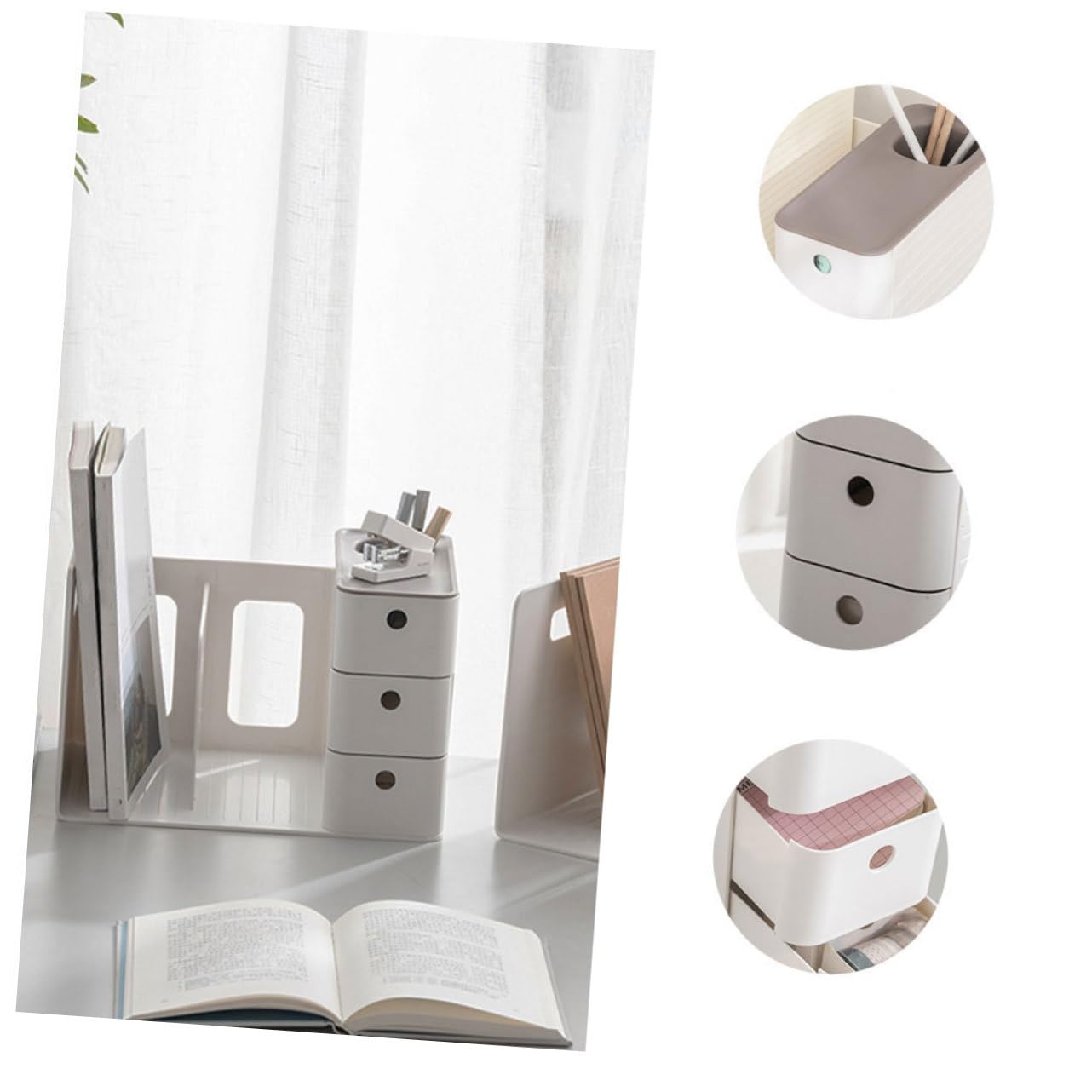 Veemoon 1 Pz Scatola Porta Cancelleria Per Ufficio Organizzatori Da Scrivania Organizzatore Della Scrivania Organizzatore Di Penna Multifunzionale Forniture Plastica Grigio
