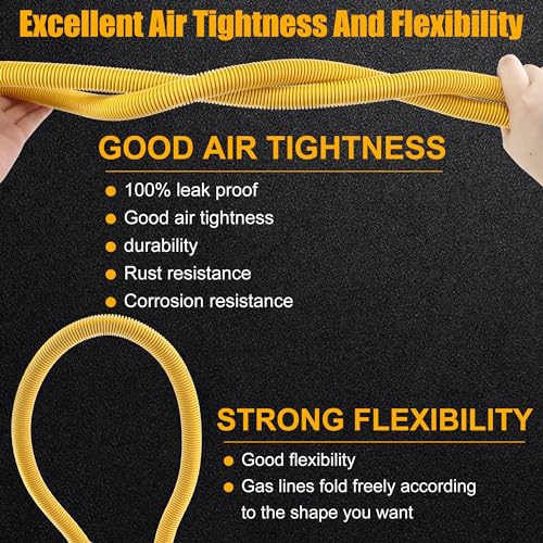 Miflus 4 FOOT GAS LINE KIT 48 Inch Dryer Gas Line Hose/3/4 Stove Gas Line With Connector 1/2 Inch Mip 1/2"Fip 3/4"Mip Fitting,5/8 Inch Od(1/2 Inch Id) Gas Dryer Connector Kit thumb #1
