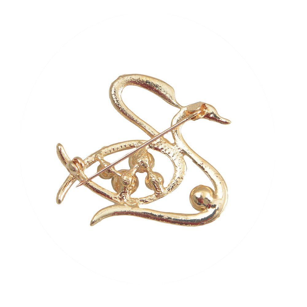 Elegant Flower Brooch Pin with Rhinestones