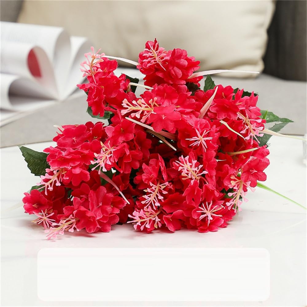 ABCWARRT 3pcs Wedding Simulation Flowers Silk Hyacinths Bouquet Home Living Room Decoration Artificial Flower Red Hyacinth Plant Floral (red)