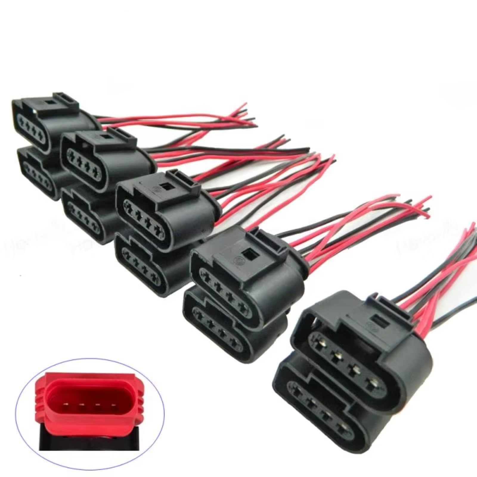 Kfz-Steckverbinder für Q5 2009-2013 und RS6 2003-2004, Zündspulenstecker, Reparaturkabelbaum, Kabelbaumstecker, Zubehör 4B0973724 2011340 (10 Stück)