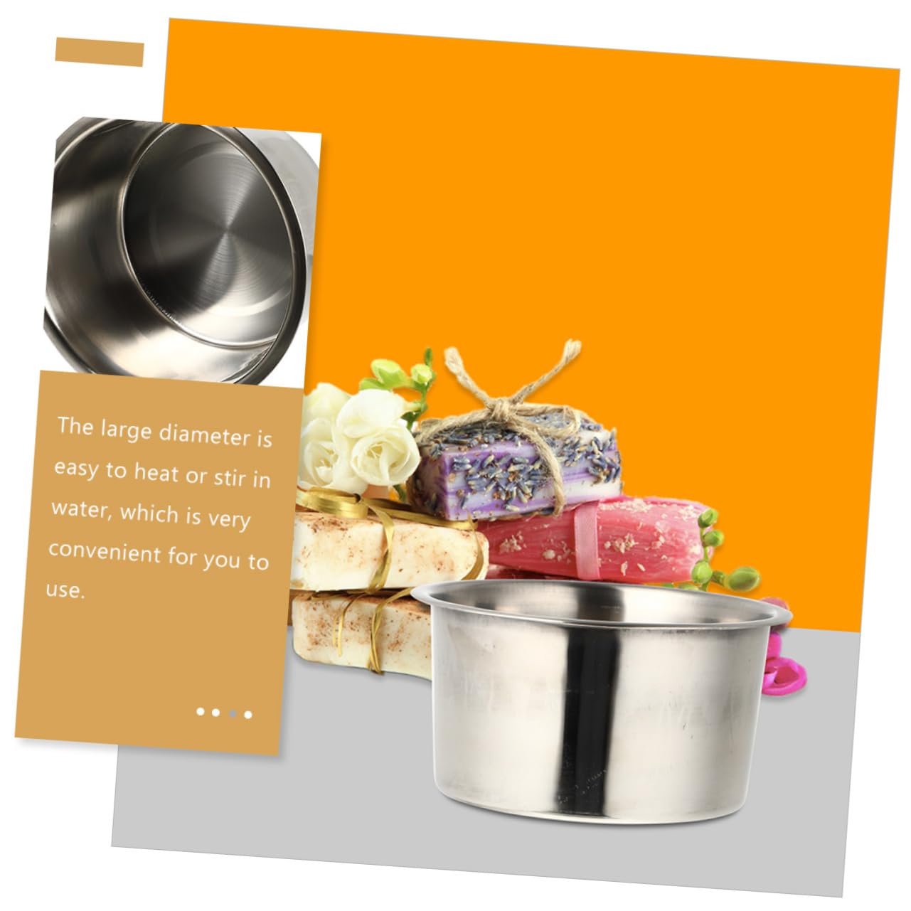 DOITOOL Soap Making Pot Set 2pcs Melting Pots for DIY Handmade Soap Wide Edge Heat Melting Bowl