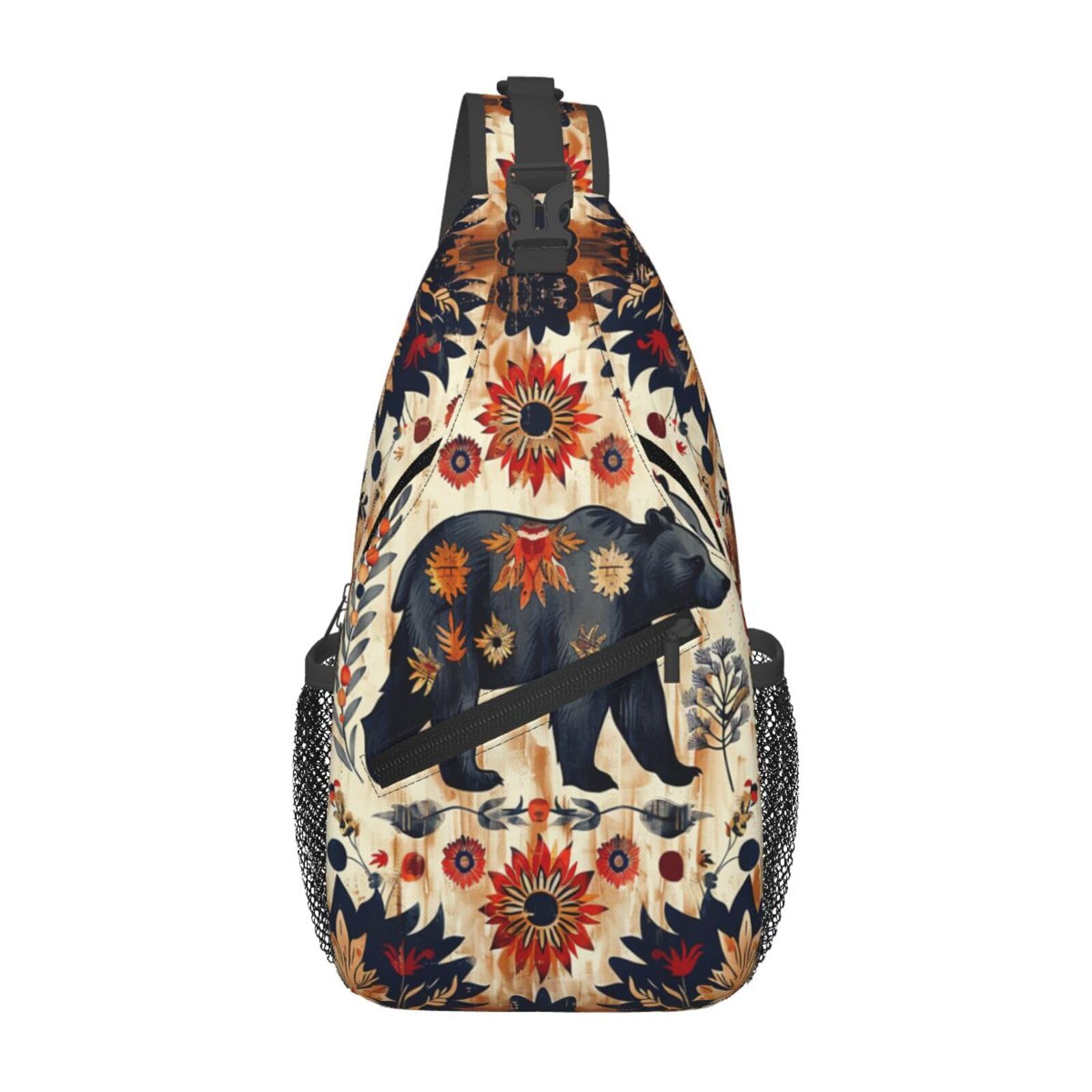 Jockphry Native American Indian Sling Backpack Chest Bag Crossbody Shoulder Bag Gym Cycling Travel Hiking Daypack For Men Women