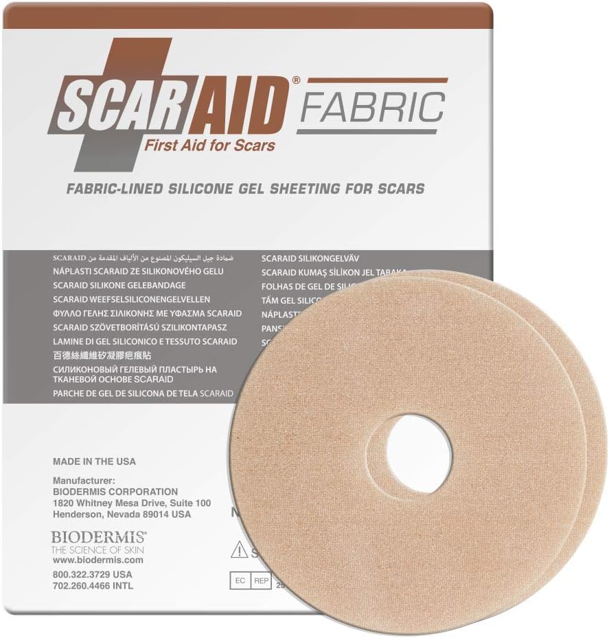 Scar Aid Areola Circles - 3.0 x .75 in - (1 Pair) (Fabric) Silicone Scar Sheets