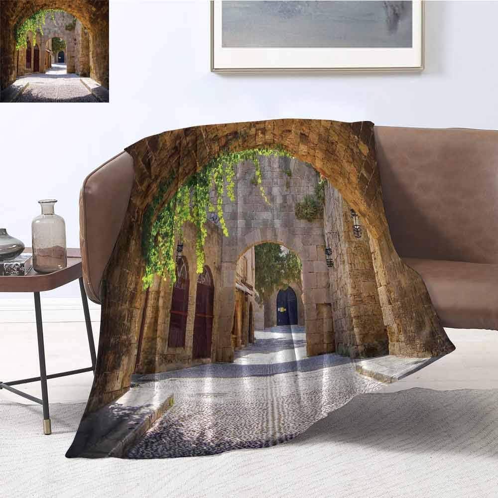 Luoiaax Tuscan Commercial Grade Printed Blanket Ancient Italian Street
