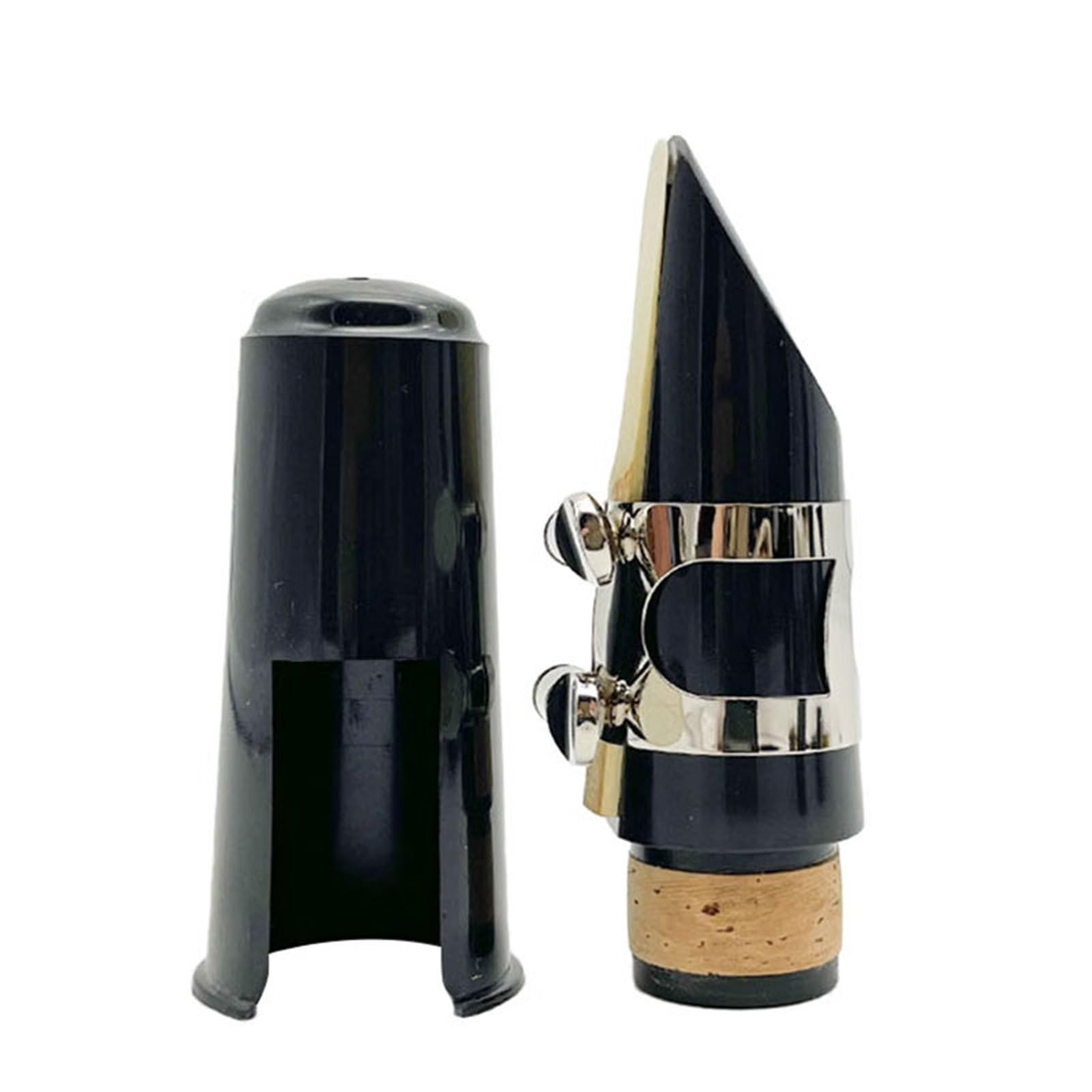 Piezas de repuesto para clarinete Juego De Boquillas Para Clarinete En Si Bemol Clip Para Boquilla Tapa De Anillo De Cobre Accesorios Para Instrumentos De Lengüeta(Silver)