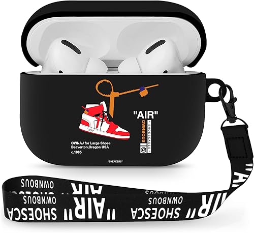 Vista 58 de Funda para Airpods Pro Air Sports Shoes, funda protectora de TPU suave resistente para Apple Airpod Pro con llavero para mujeres y hombres, azul