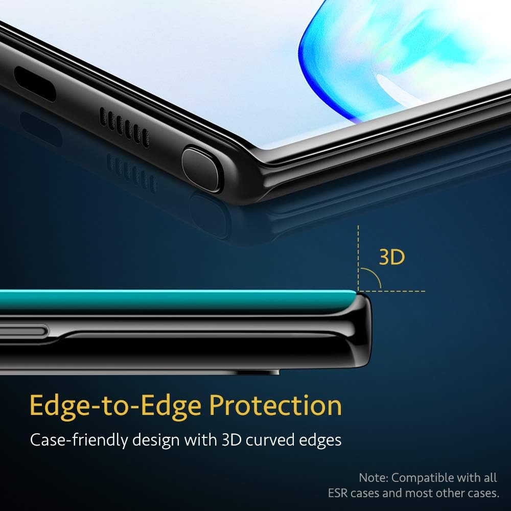 ESR Tempered-Glass Designed for Galaxy Note 10 Screen Protector, 2-Pack,Edge-to-Edge Coverage,[Not Compatible with in-Display Fingerprint Sensor] for the Samsung Galaxy Note 10 6.3-inch (2019)