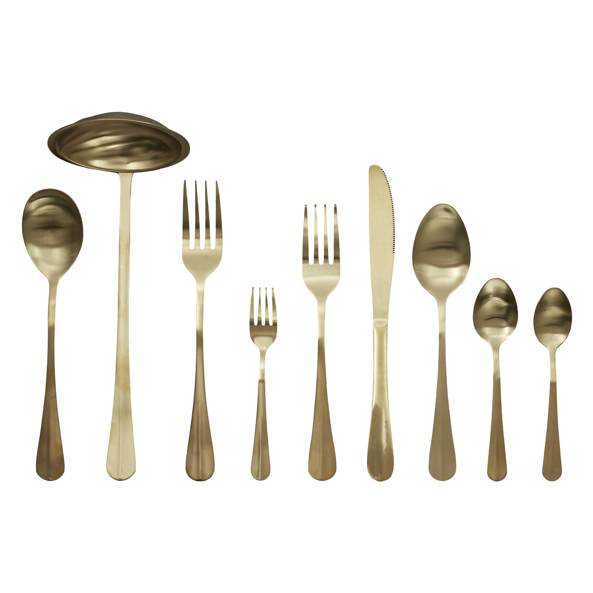 HOME DECO FACTORY - KA4662 Ensemble Couverts 39 Pièces Dorés - Élégant pour Dîners Raffinés - Idéal Occasions Spéciales et Quotidien - Taille Parfaite - Doré