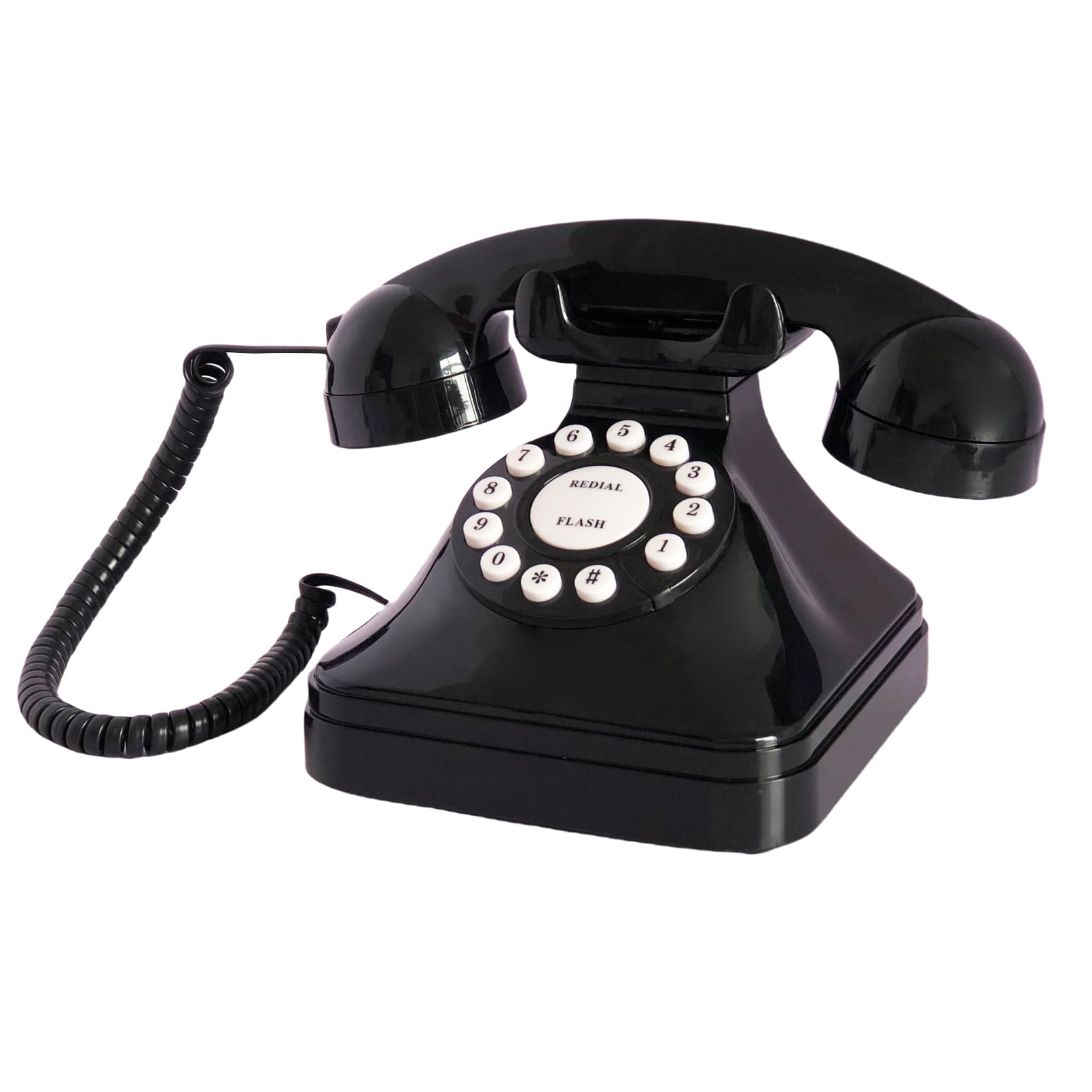 Retro Landline Home Phone,TelPal Corded Old Fashion Desk Phone, Basic Black Decorative Analog Telephone Set, Senior Phone for Home/Office/Hotel