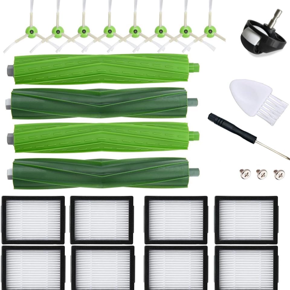 21 piezas de repuesto compatibles con iRobot Roomba E5 E6 i6 i6+ i3 i3+ i4 i4+ i7 i7+ i8+ Plus HEPA cepillo de filtro rodillo de reposición