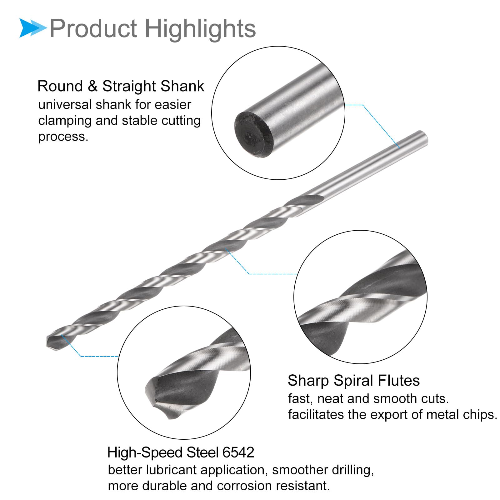 CoCud Lot De 2 Forets Hélicoïdaux Extra Longs En Acier à Haute Vitesse