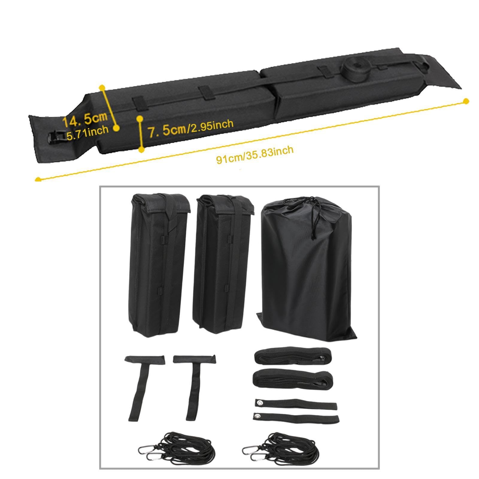 rockible Kayak Dachträger Polster Auto Universal Weiche Dachpolster Befestigungsgurte Zubehör Faltbar Leicht für Reisen Umzug Sportausrüstungstransport