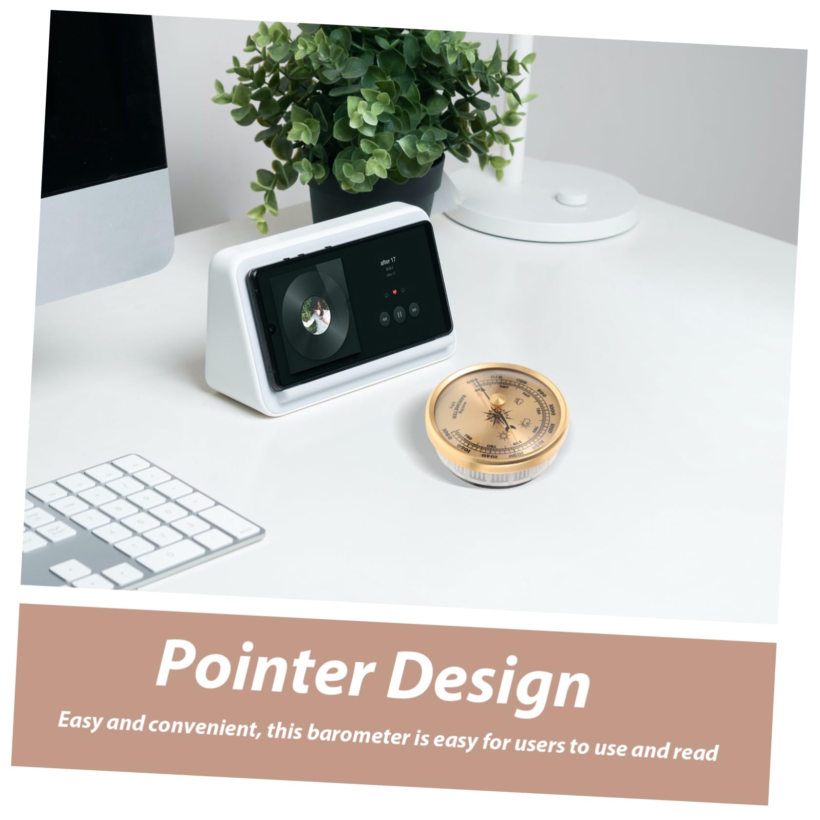 BESPORTBLE Barómetro Analógico Ajustable Con Esfera De Diseño De Punteros Medidor Presión Aire Doméstico Portátil Indicador Lluvia y Sol Para Uso Hogar y Exterior Herramienta Compact