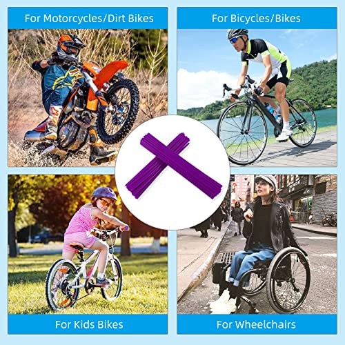 Image of Spoke Skins Spoke Covers: 8-21 inch Rims Protector & Decoration for Dirt Bike | Bike | Bicycle | Wheelchair | Motorcycle - 72Pcs