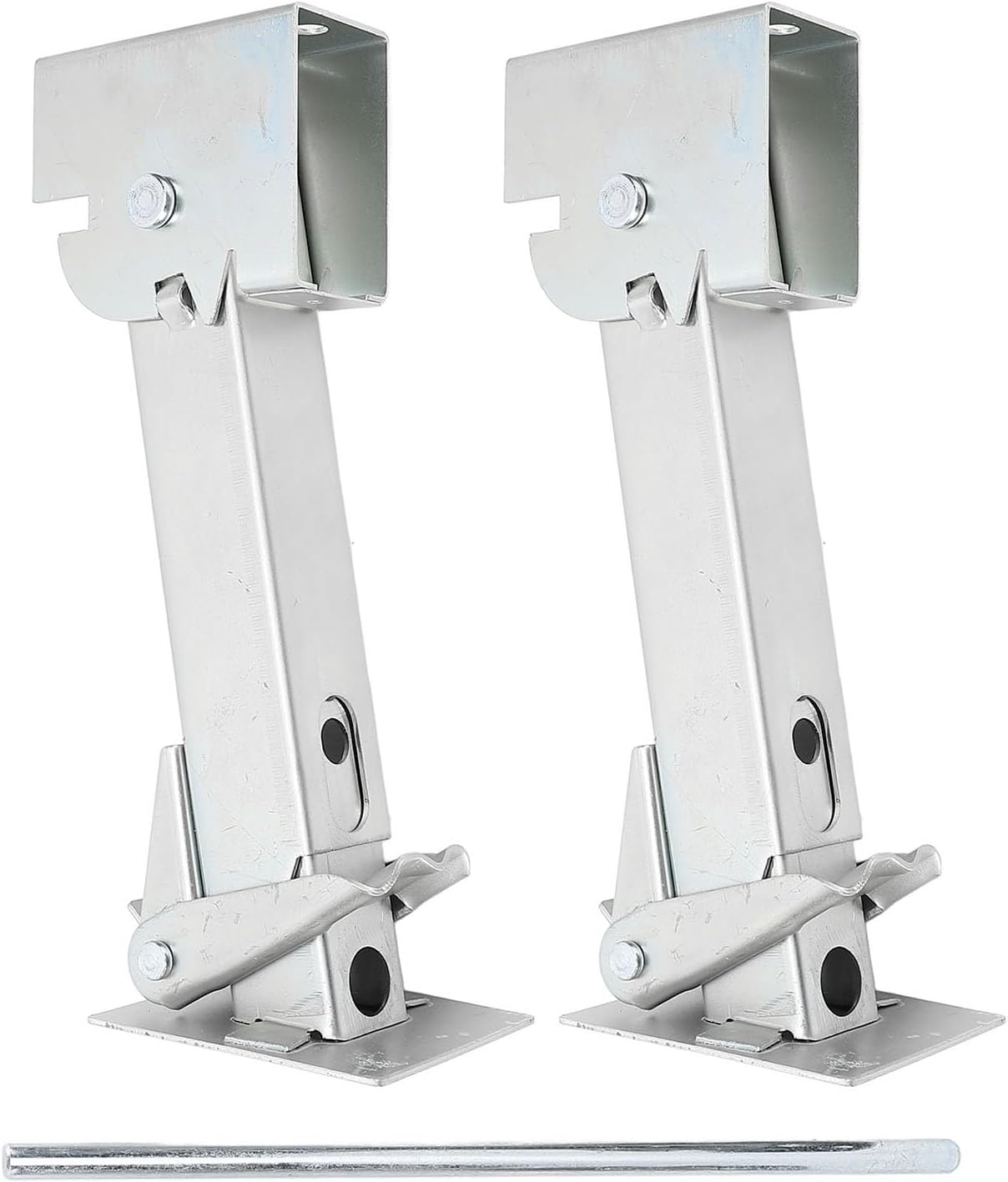 2PCS Stabilizer Jack 650lbs Support 1000lbs Lifting Capacity Galvanized Telescoping Adjustable Swing Down Stabilizer Jack Stand for RV Trailer