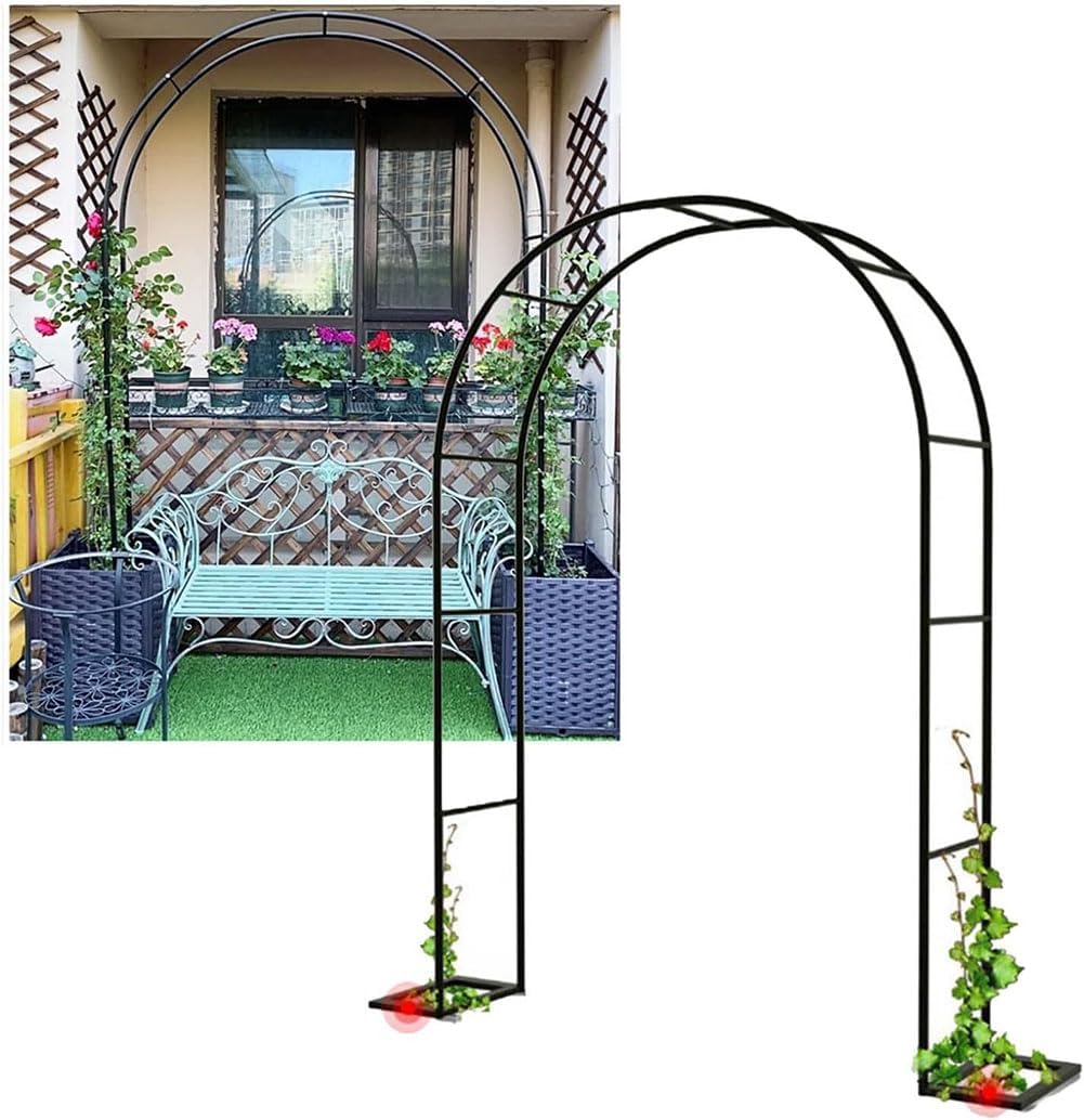 Black Metal Garden Arch, Garden Arbor for Climbing Plants, Wide 1.2M 1.4M 1.8M 2.4M 3M, Roses Archway for Outdoor Wedding Party, Easy to Assemble,Black,W3M*H2.2M