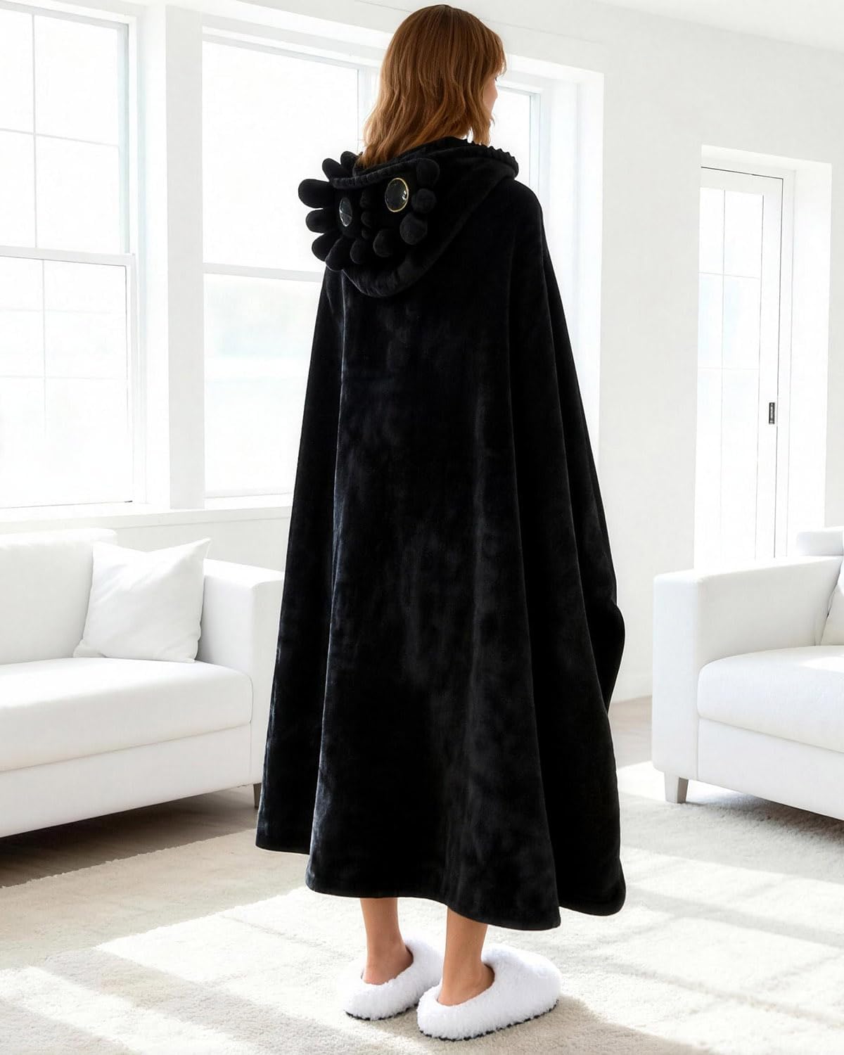 Wearable Blanket Hoodie for Women Men, Cloak Cape Coat Hooded Pancho Warm Winter Poncho with Hood Christmas Gifts - Image 7