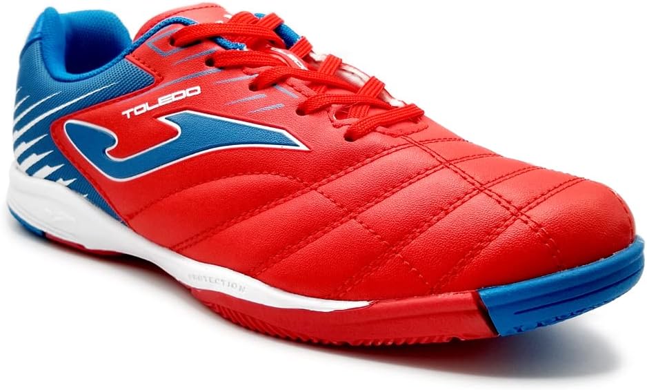 Joma Toledo Junior Kids Indoor Soccer Shoe, Red/Blue Royal, USA Size Little Kid 11