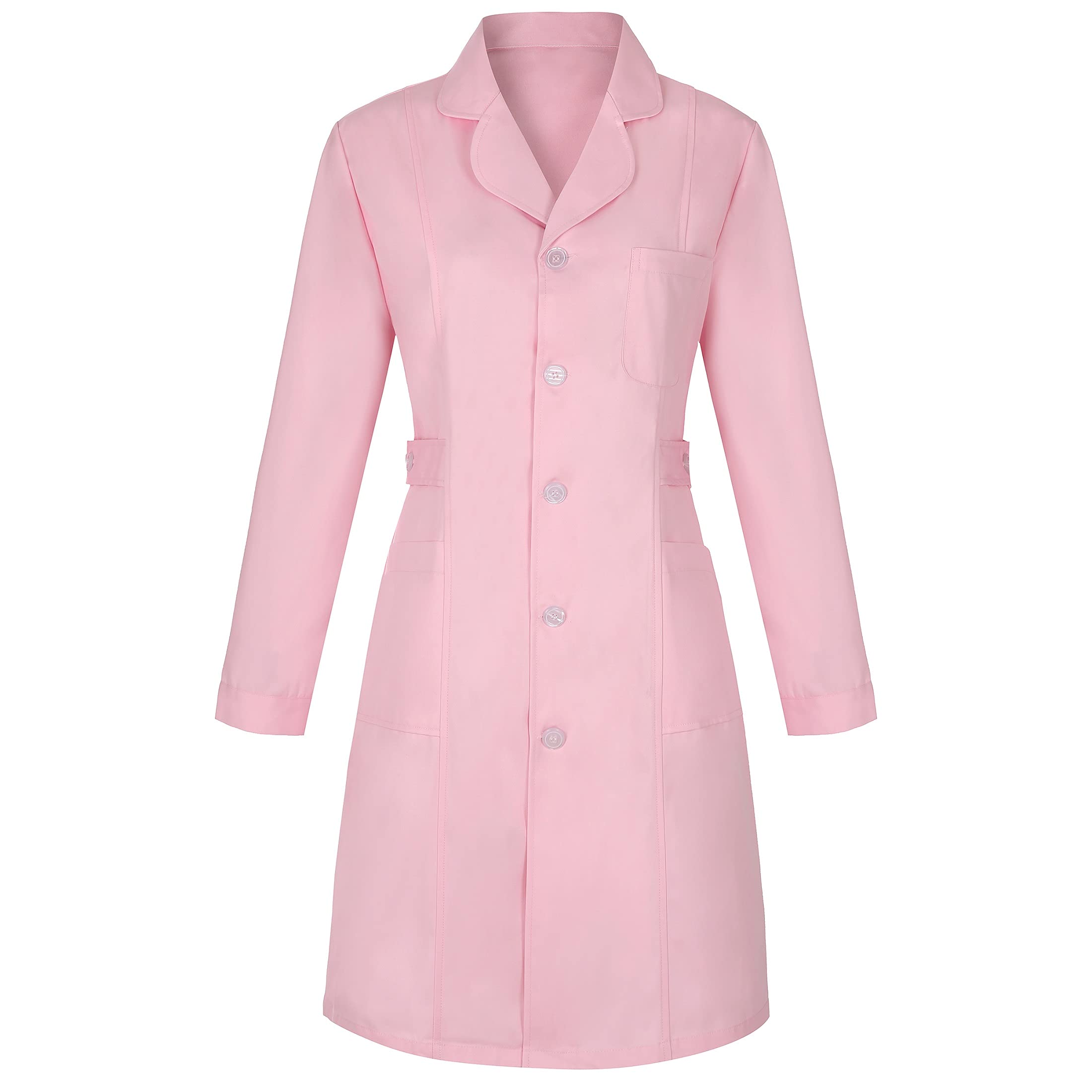 Buy Women Professional Lab Coat Pink Uniform Long Sleeve with 3Pocket for Clinicals Chemistry