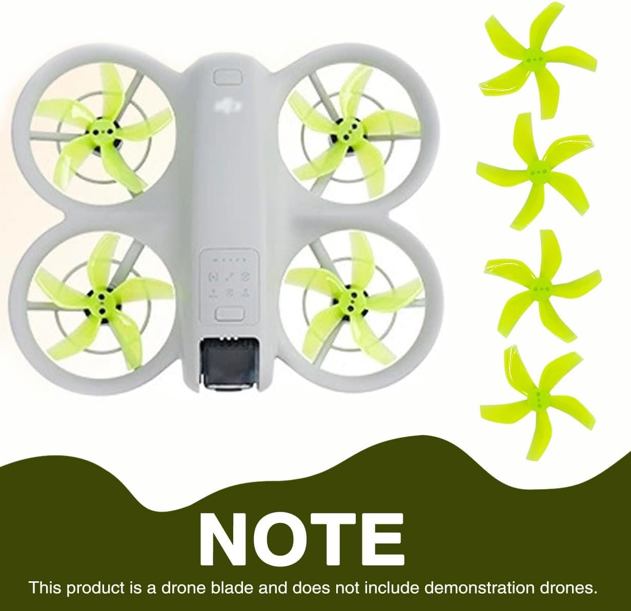 4pcs Propellers for NEO New Durable Vibrant Color Drone Paddle for DJI NEO Lightweight Five-Blade Propellers for DJI NEO Drone Accessories (Green)