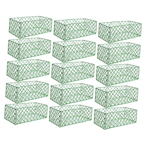 PRETYZOOM Fijador De Suelo para Flores Jaula De Florista Rectangular 20 Piezas Plástico Resistente para Arreglos Naturales Bodas Fiestas Centros De Mesa