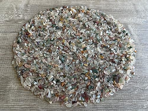 Image of 2 oz Lot Natural Semi Tumbled Gemstone Chips, Crushed Mini Crystals, Undrilled Crystal Chips (Mixed Agate)