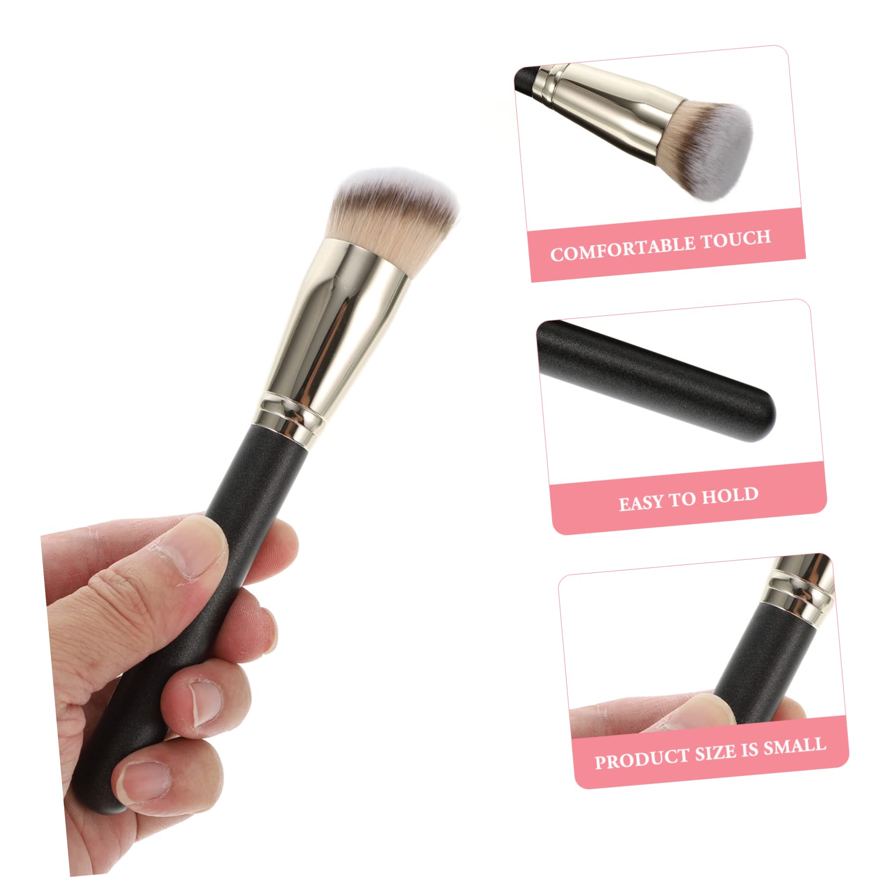 PartyKindom Synthetic Fiber Foundation Brush Soft Denser Silkier Makeup Tool for Blush Makeup Foundation