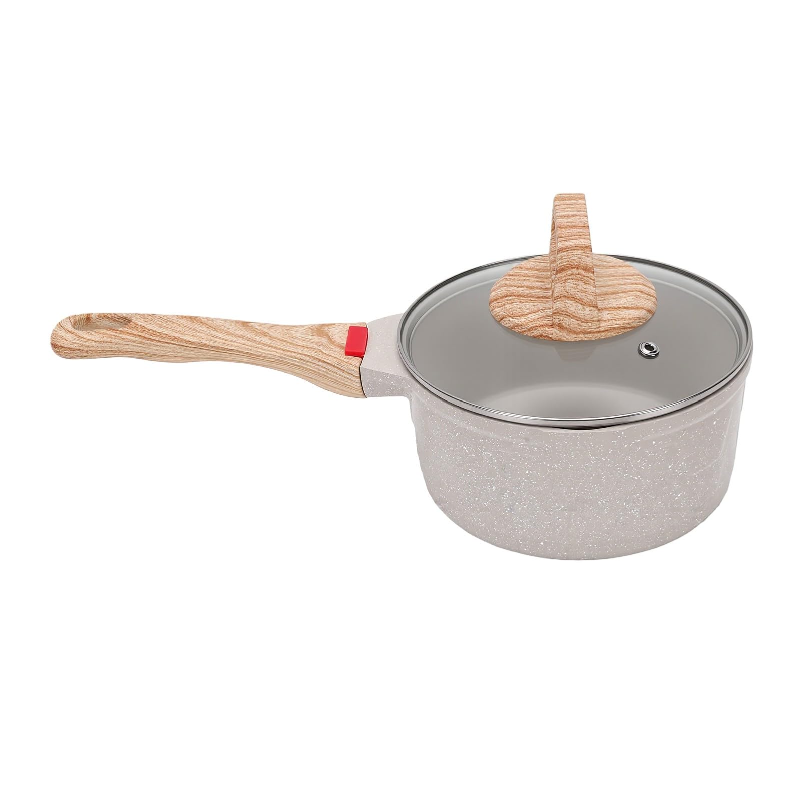 Casserole Antiadhésive 16cm en Pierre de Maifan, Couvercle en
