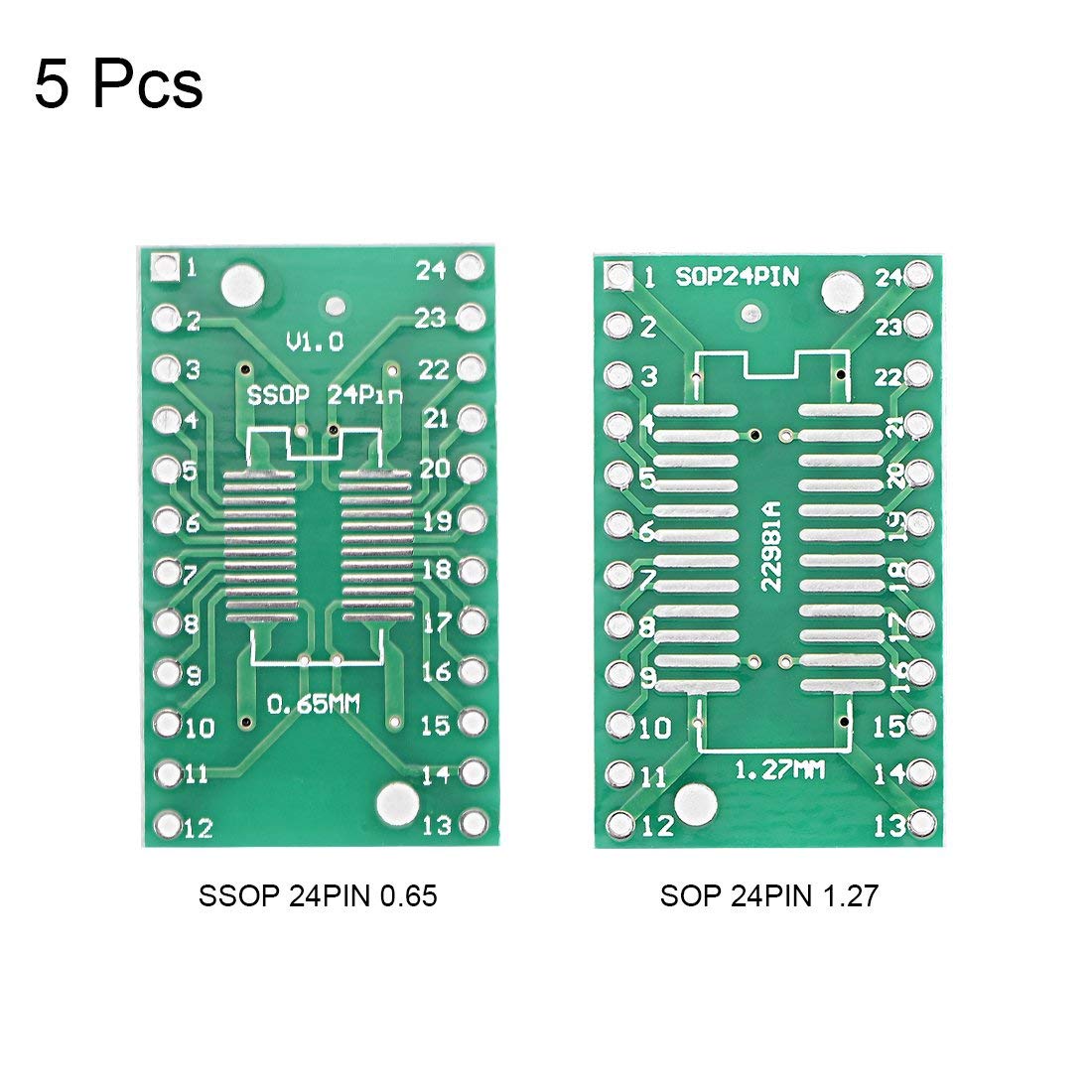 Adattatore Per Chip SMD SSOP4 28PIN 0.65 / SOP4 28PIN 1.27 Verso DIP Adattatore PCB Board SMD Converter 20 Pezzi Convertitore SSOP To DIP Per Prototipi