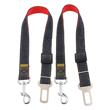 Indy Mall Adjustable Pet Cat Dog Car Seat Belt Safety Restraint Harness Clip Lead Red