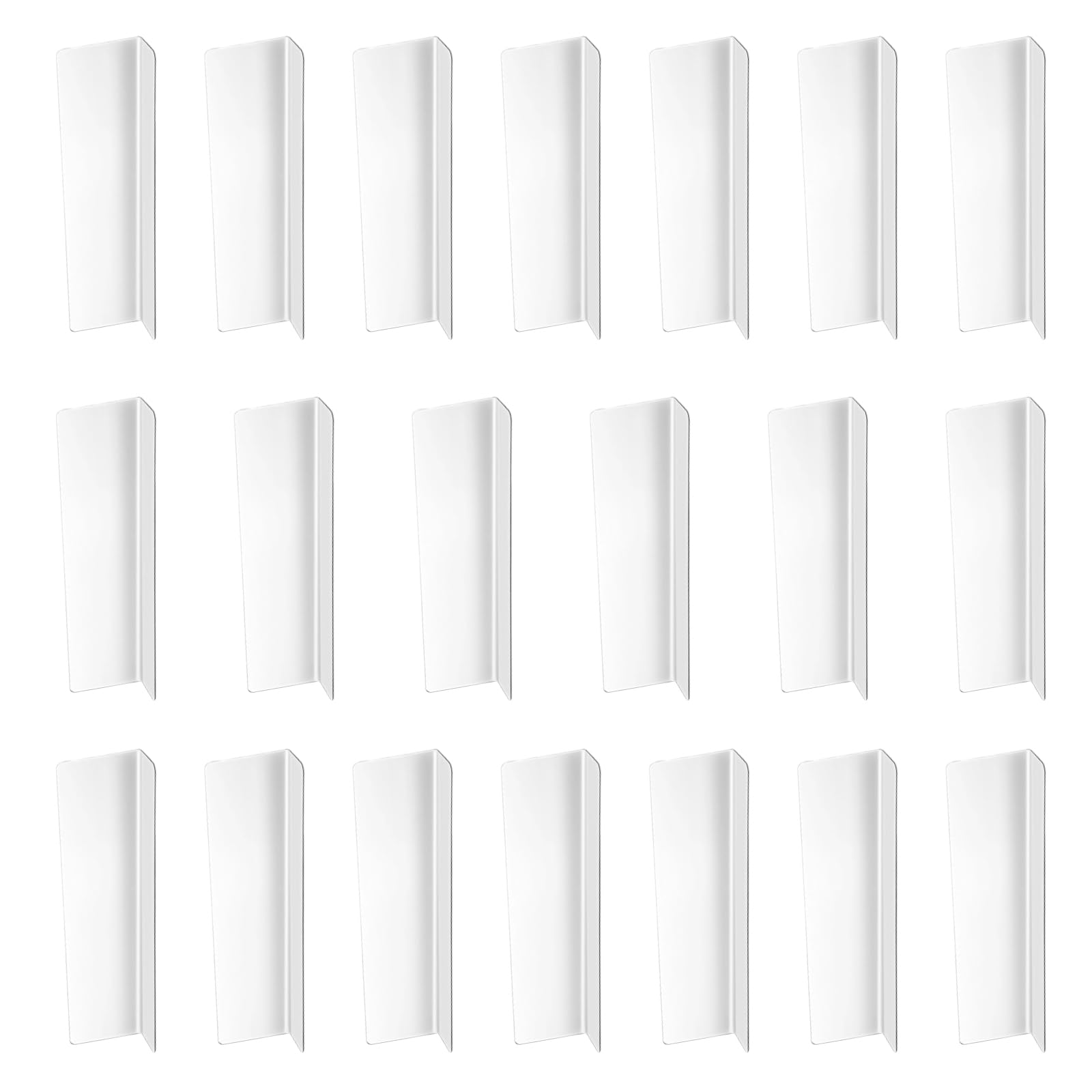 20 Pcs Shelf Divider Set, L-Shaped Clear Organizers for Supermarkets, Warehouse & Convenience Store Shelves, 7.87 X 1.57 X 2.36 Inches