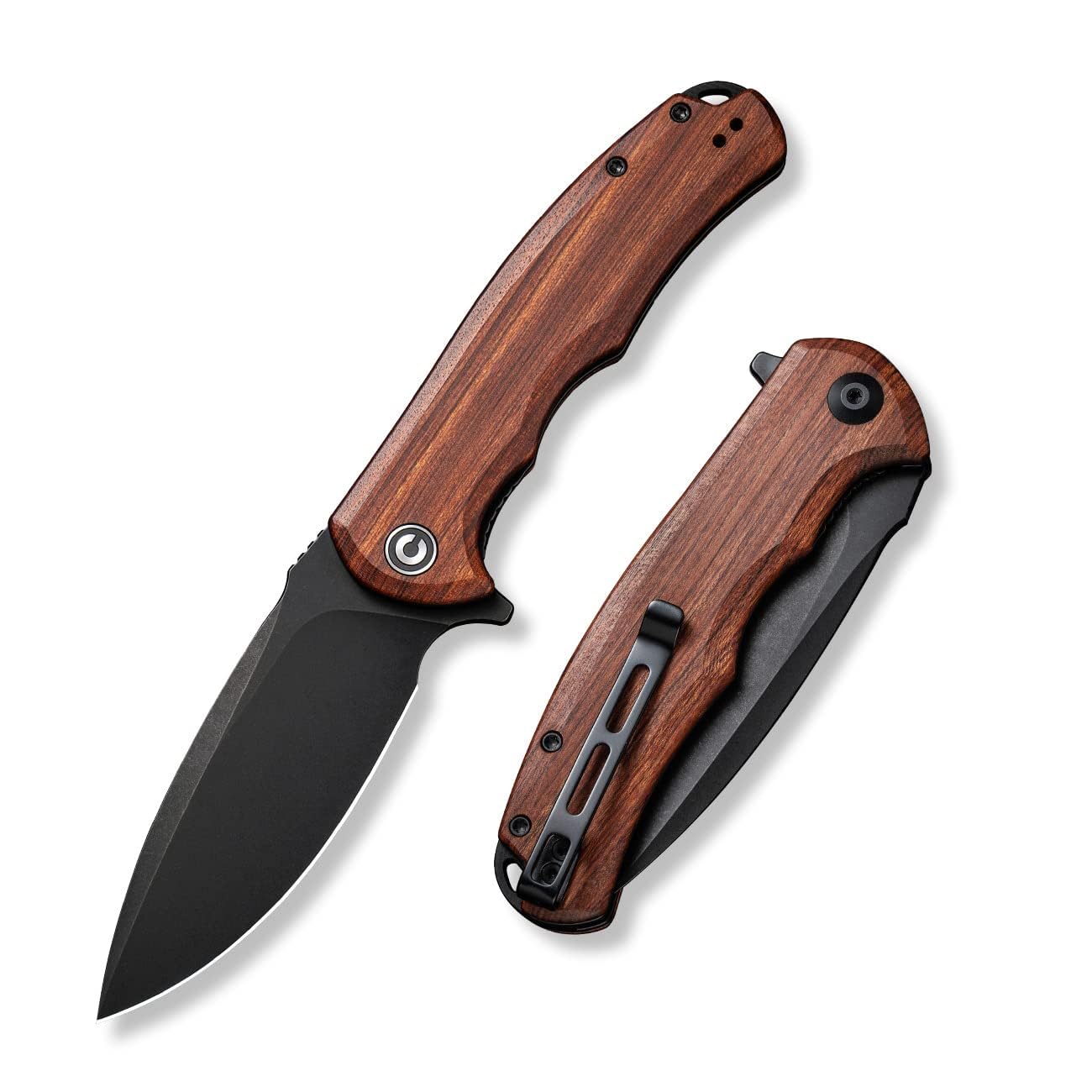 CIVIVI Praxis Folding Pocket Knife Cuibourtia Wood Handle 9.52CM Damascus Blade C803H
